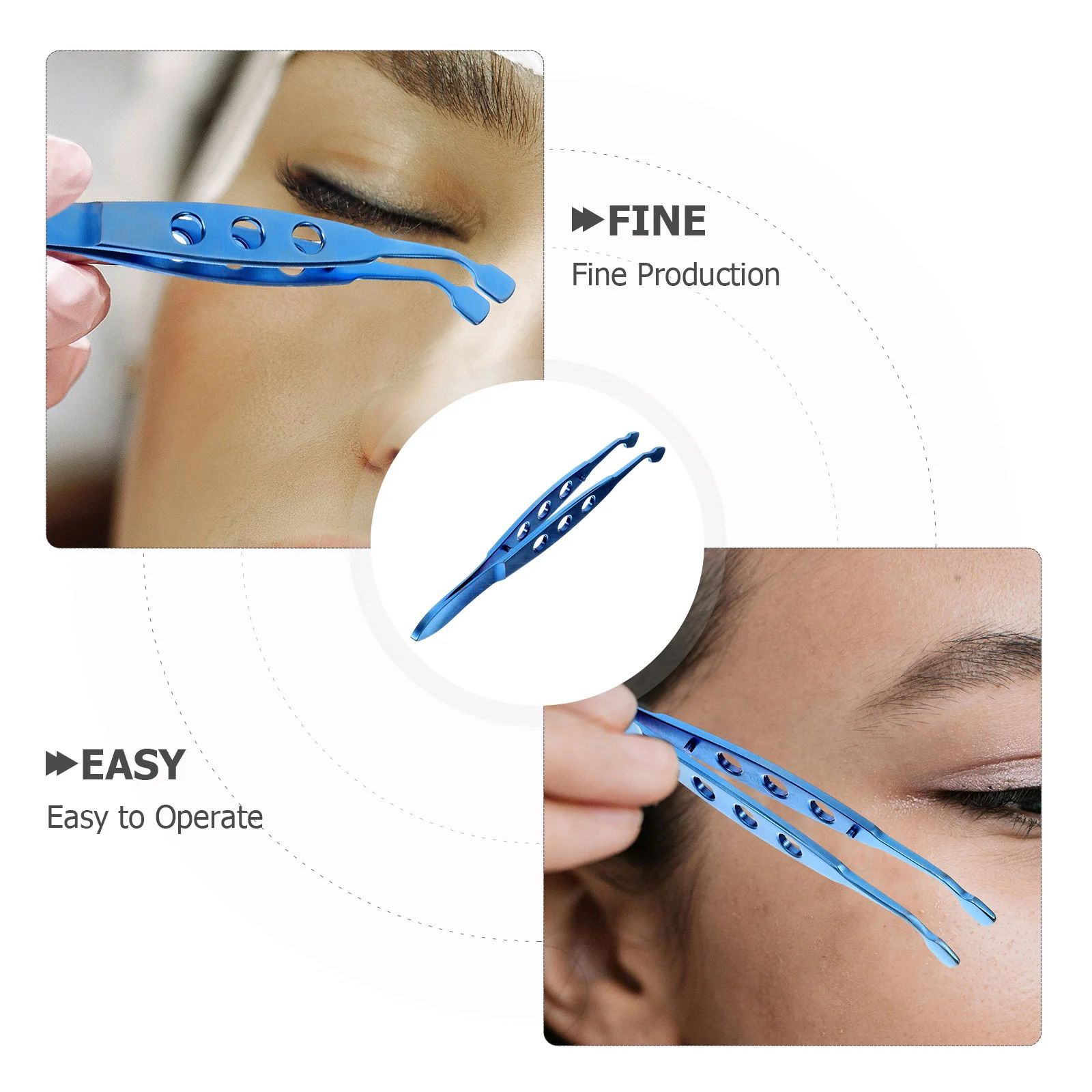 Pinça de cílios metálica para mulheres, ferramentas de beleza, azul Meibomian Gland Expressor Forcep Miss Woman