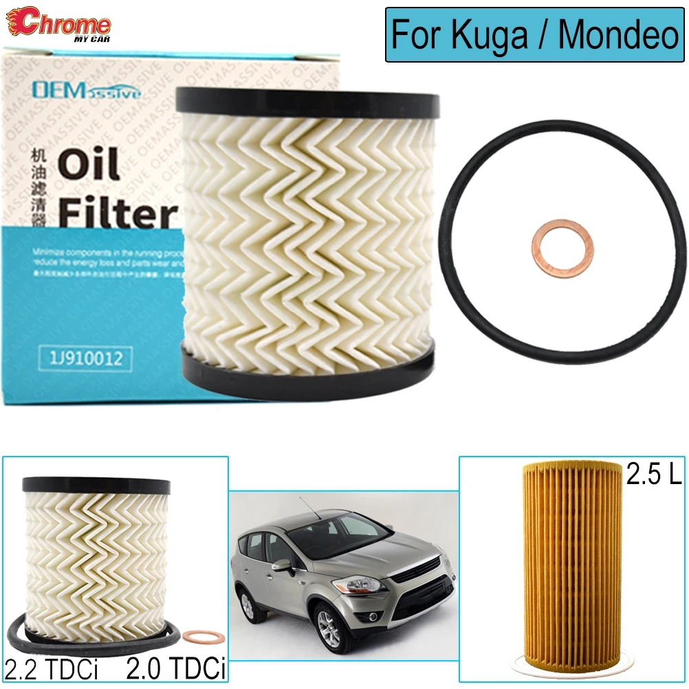 Car Oil Filter For Ford Mondeo MK4 Turnier 2007 2008 2009 2010 2011 / Kuga MK2 2013 2014 2015 2016 2017 2.0 2.5 8692305 1109 X3