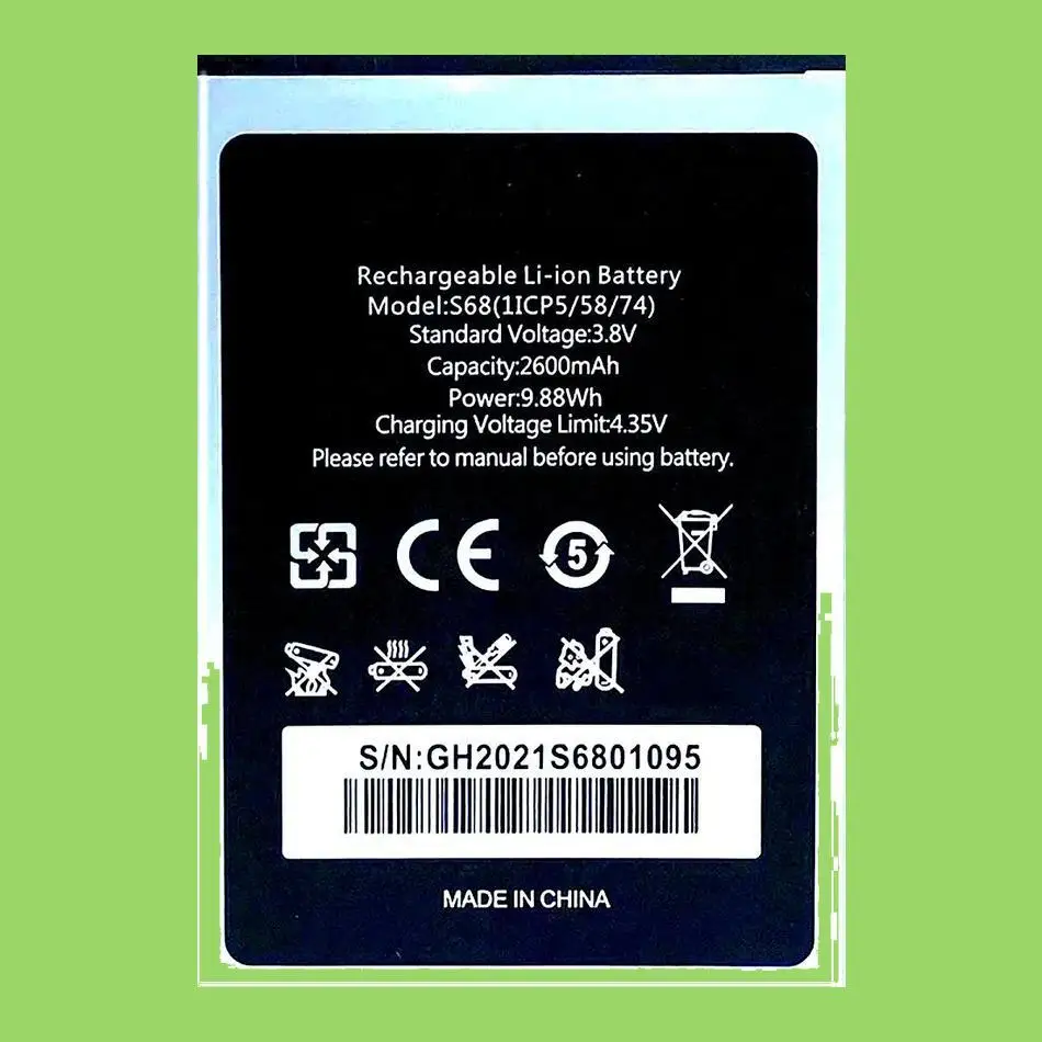 

Premium Replacement 2600Mah For Oukitel S68 C16 Pro Mobile Phone Battery