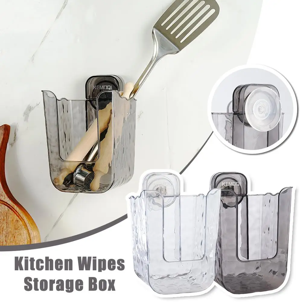 2PC Suction Cup Storage Box Punch-free Bathroom Kitchen Tissue Box Storage Towel Wet Rack Carton Waterproof Wall-mounted St F3N4