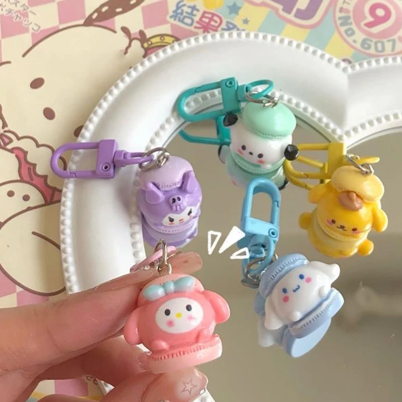 Sanrio Kawaii Cartoon Chaveiro para Meninos e Meninas, Cinnamoroll, Kuromi, Melodia, Saco Pingente, Estudante Chaveiro, Aniversário, Presente de Natal