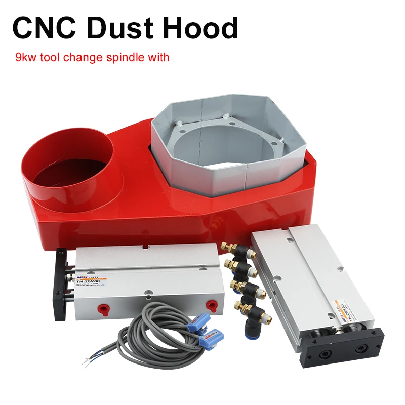 

ATC Spindle Vacuum Cover 9KW Automatic Tool Change Spindle Dust Cover Set Brush CNC Router Wood Carving Dust Cover