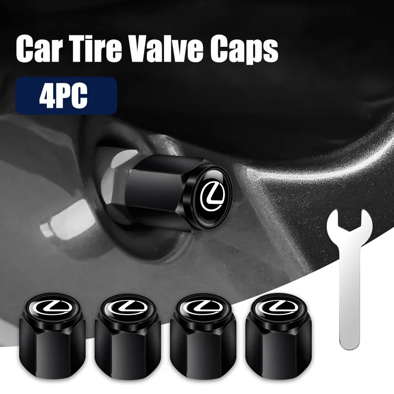 4pcs Wheel Valves Nozzle Caps Leakproof Tire Valve Caps Protection Cover Dustproof Accessories For Lexus NX ES UX US RC LX GX IS