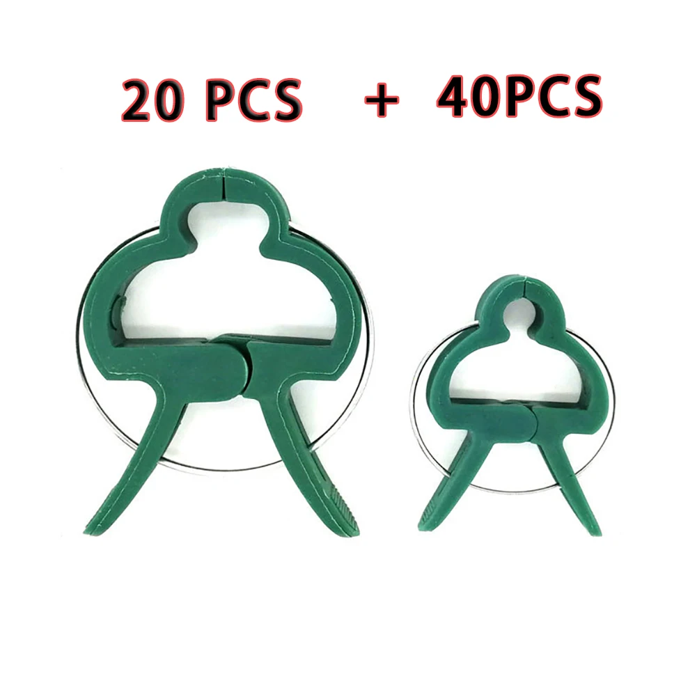 60PCS Plant Clips Reusable Garden Plant Fixed Supports for Supporting Stems of Flower Seedling Vine Vegetables Tomatoes Climbing