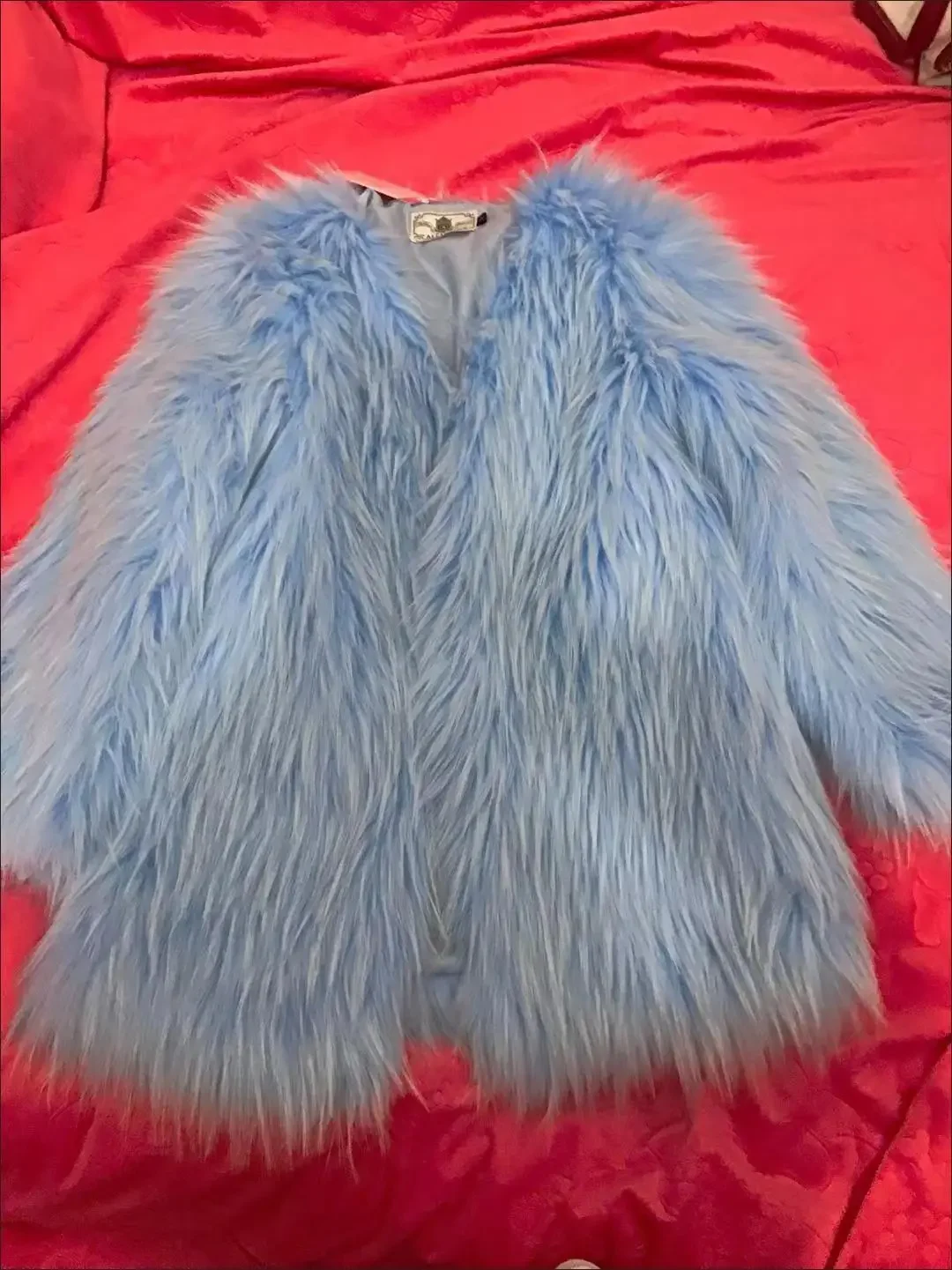 Super Hot Women\'s Winter Fluffy Jacket Coats Elegant Blue Faux Fur Coats Female Long Sleeve Thick Warm Outerwears Lady Oversize