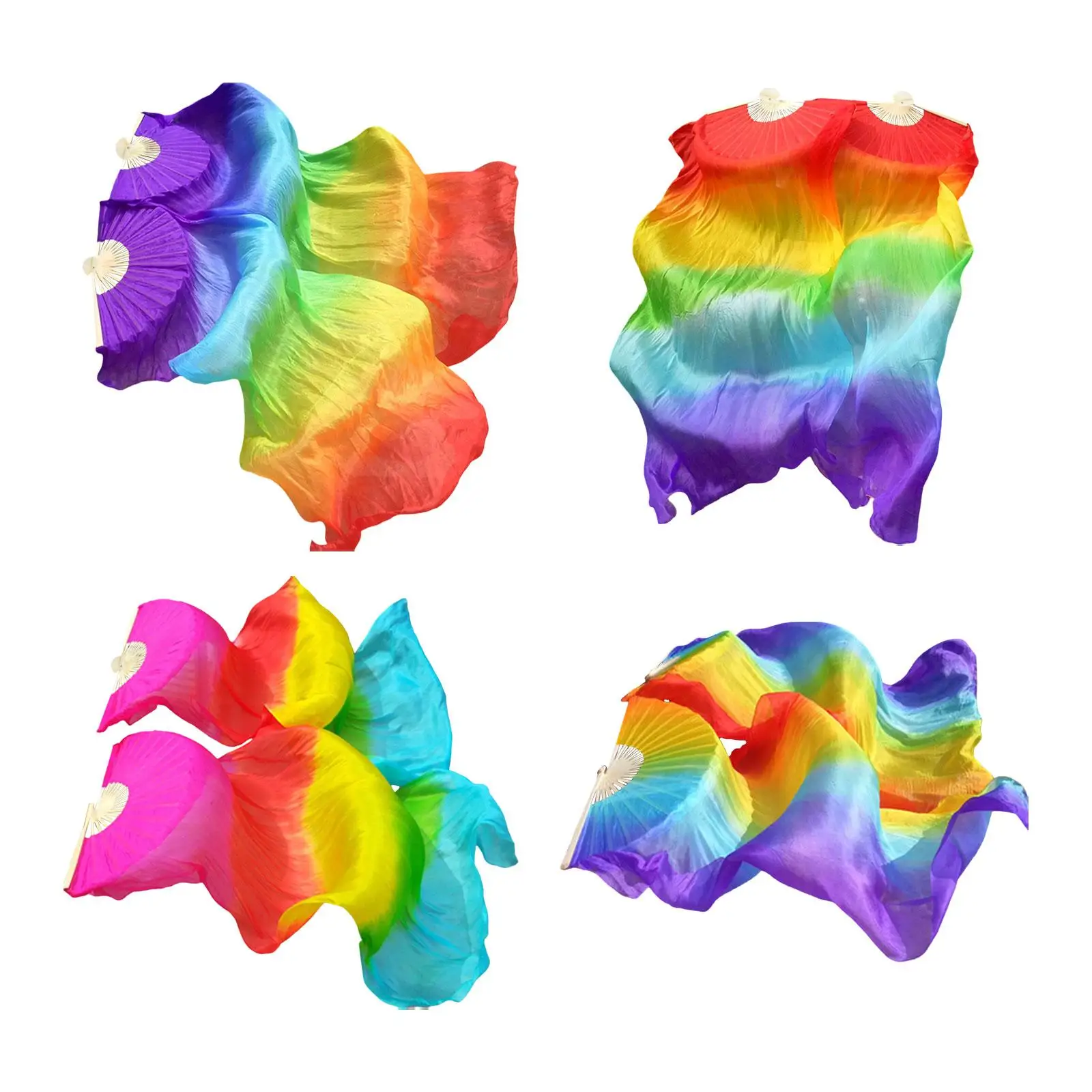 

Шелковые веера для танца живота для женщин и девочек, левая и правая рука для поклонения, реквизит для танца