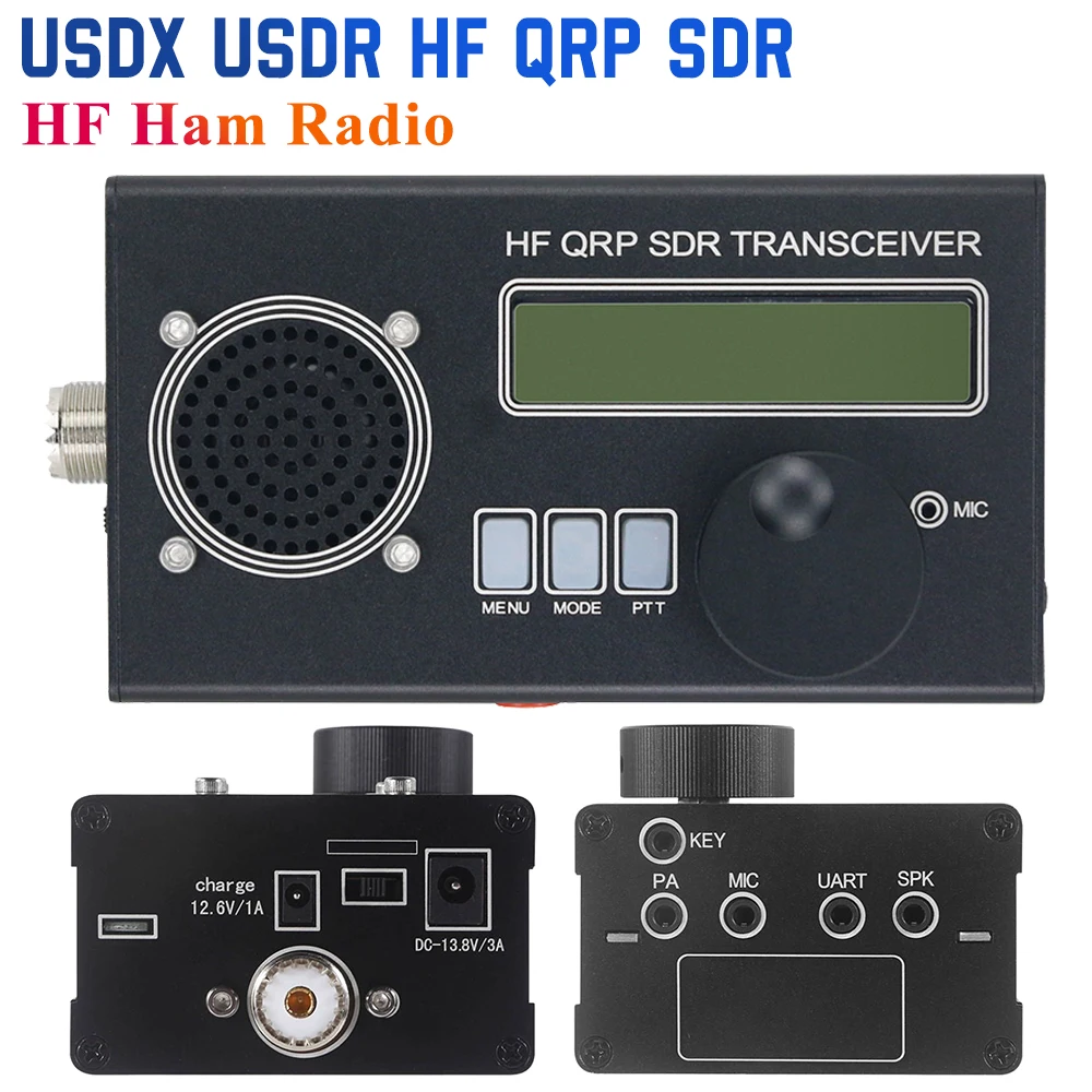 2024 USDX USDR HF QRP SDR Transceiver HF Ham Radio SSB/CW Shortwave Transceiver 8-Band DSP SDR + Microphone + Battery + Charger