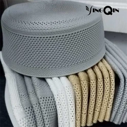 Gorras musulmanas para hombres, gorro de oración con Calavera, parte superior plana, malla de punto, Kufi, Kippah, islámico, Arabia Saudita, judío, verano, envío gratis