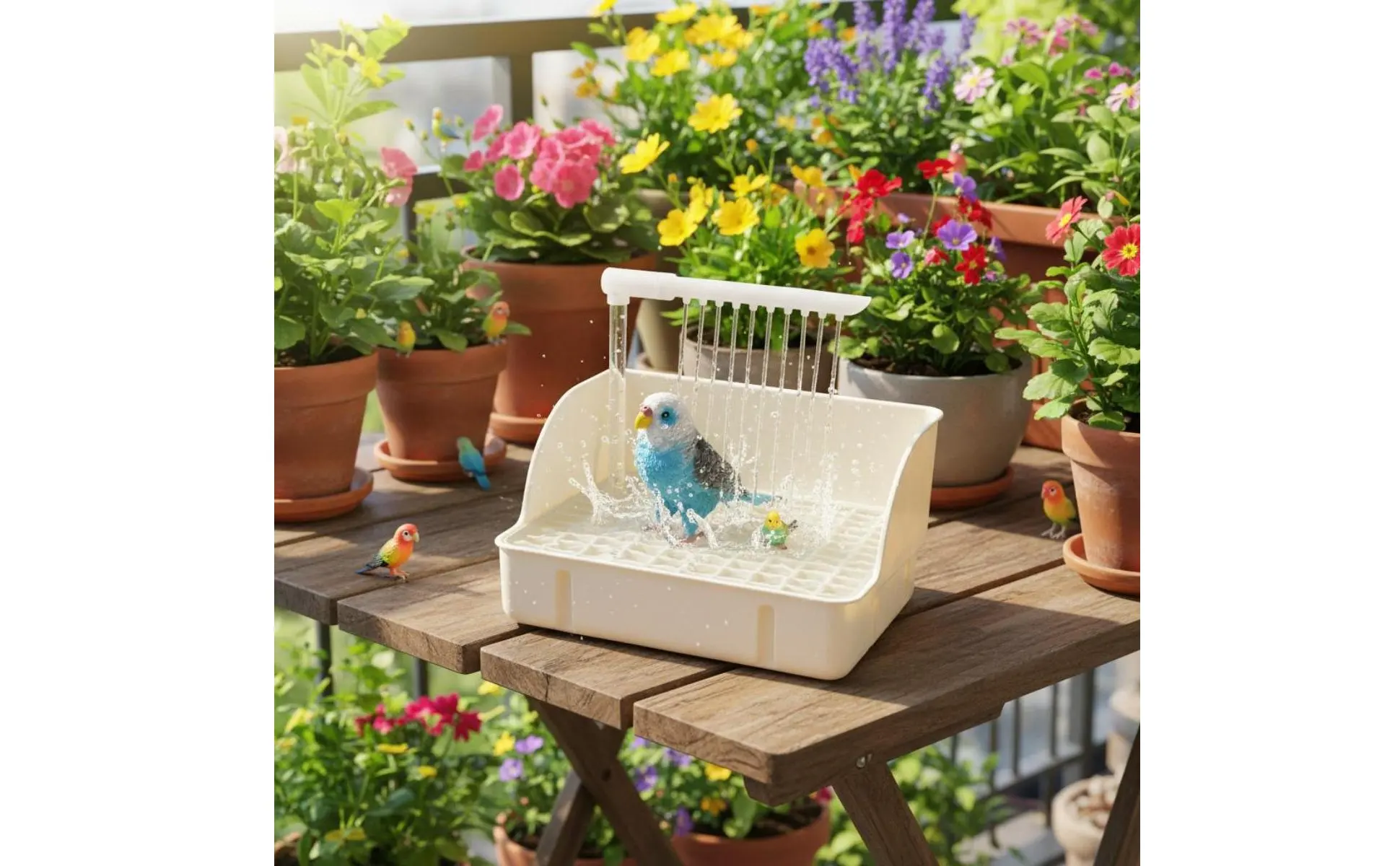 Automatic Avian Shower Easy to Clean Parrot Bathing Tub Electric Avian Water Feature Energy Saving Pet Supplies for Indoor