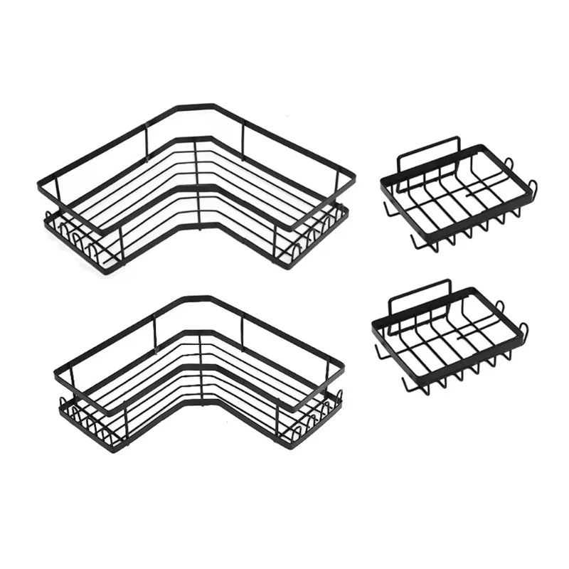 

Полка для ванной SOFT, угловая полка для ванной комнаты – без сверления, в комплекте с органайзером для душевой