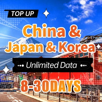 Tarjeta SIM de China Tarjeta SIM de datos prepago de Japón y Corea Datos ilimitados 4G Tarjeta SIM de Internet compatible con acceso eSIM a FB Whatsapp Google