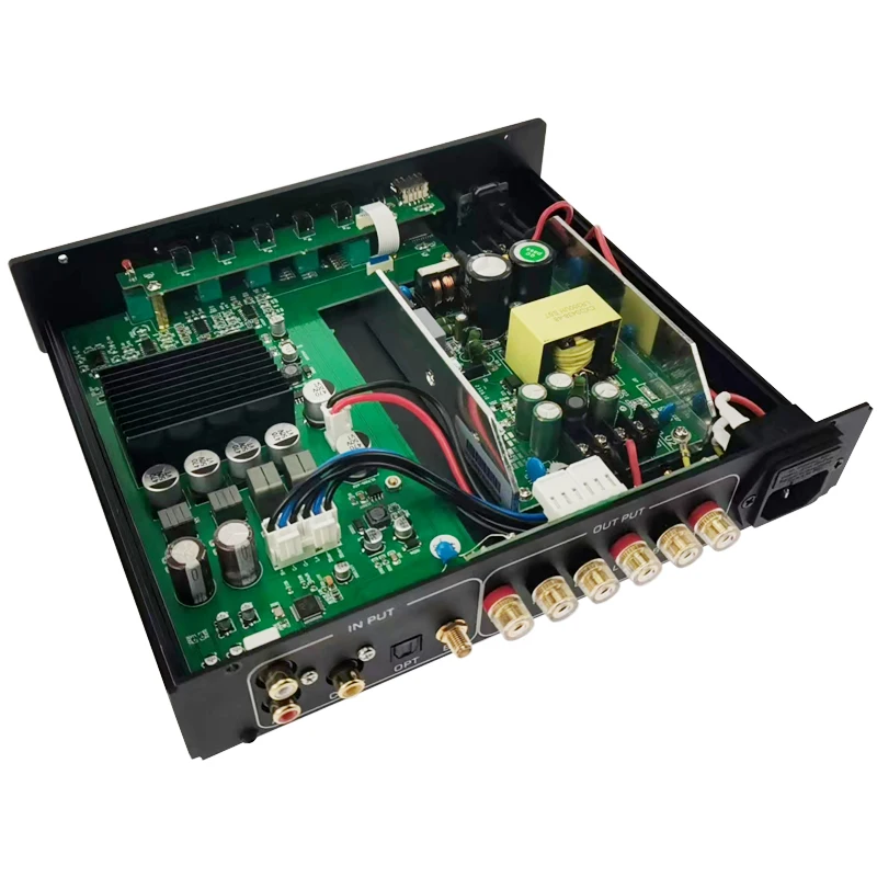 Sunbuck เครื่องขยายเสียง Hi-Fi TPA3255 300W 2.1ช่อง U ดิสก์ U ไฟเบอร์ออปติกสายโคแอกเซียลบลูทูธสำหรับเล่นแอมป์เครื่องขยายเสียงสเตอริโอ