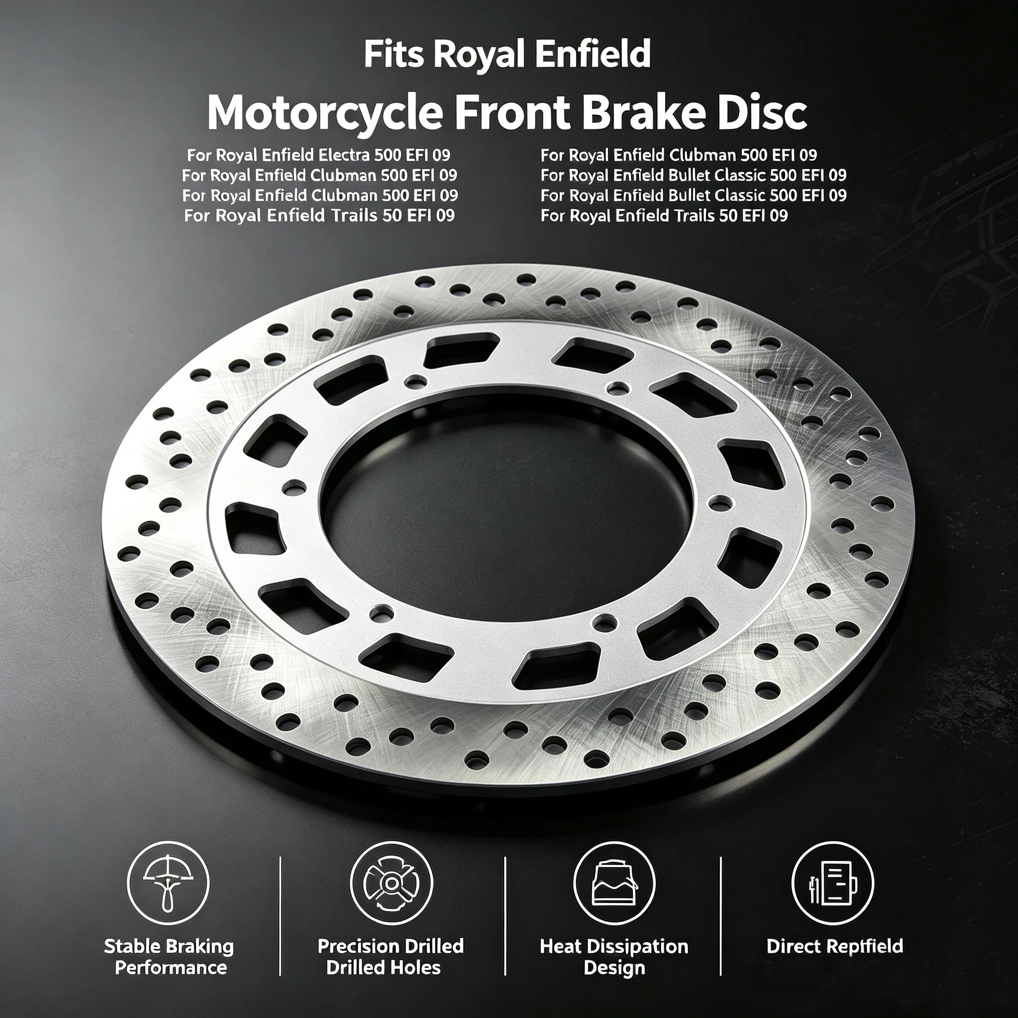 Motorcycle Front Brake Disc For Royal Enfield Moto Electra Clubman Bullet Classic Trails 500 EFI 09 Motorcycles Accessories