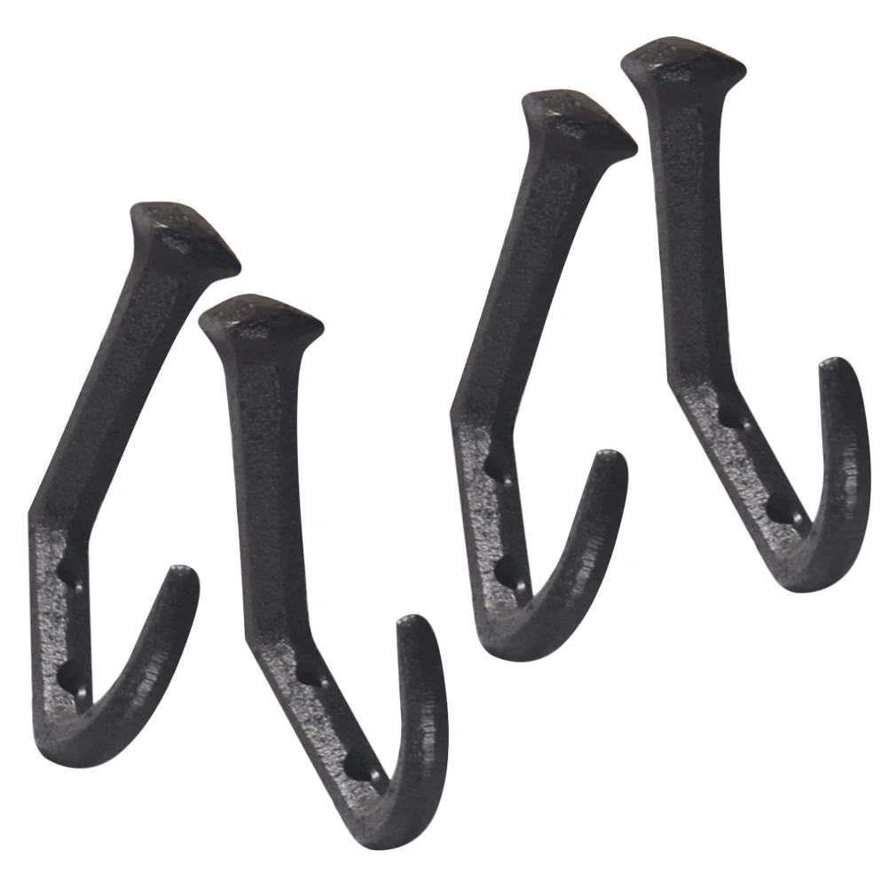 

4 Pcs Cast Iron Coat Hooks Vintage Wall Hook Decorative Metal Hooks for Hanging Clothes Keys Storage Home Garden