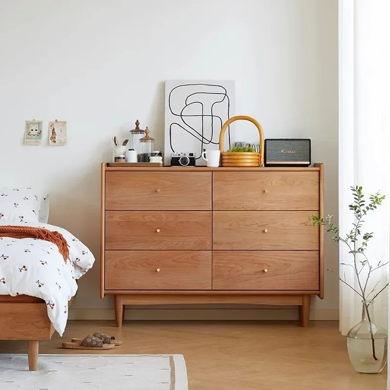 

Solid wood six-chest cabinet, Japanese style log bedroom