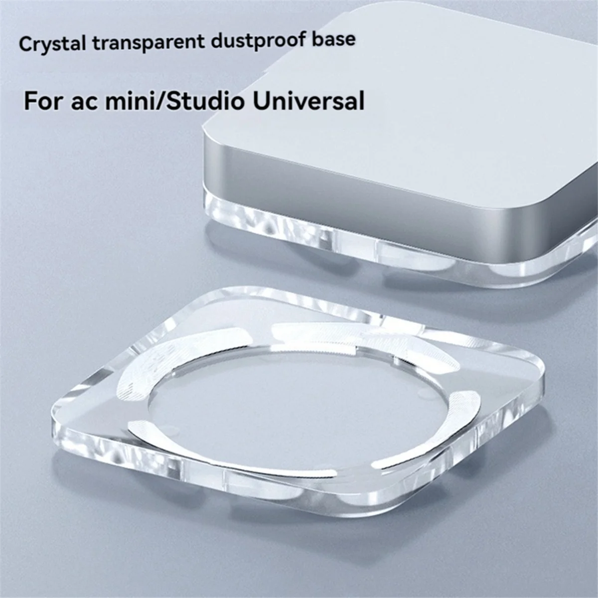 Imagem -02 - Desktop Dustproof Stand para Mac Mini e Mac Studio Suporte Acrílico Transparente Refrigeração Dissipação de Calor Montar Acessórios