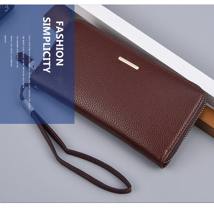 Lange Geldbörse aus Pu-Leder mit Reißverschluss für Herren, Clutch-Tasche, Multi-Card, Herrenhandtasche, Geschenk für Herren, Business-Geldbörse für Herren – Detail 2