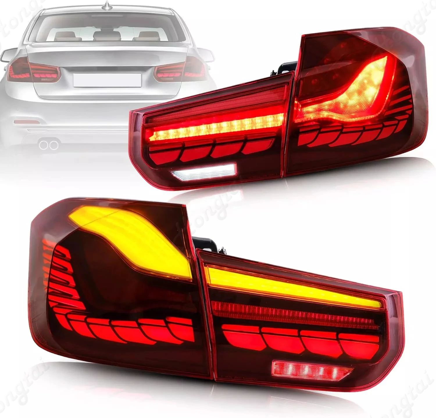 Pair Tail light assembly For BMW 3-Series F30 F35 F80 Sedan 2013-2014 2015 2016-2018 Brake lights, turn lights, reverse lights