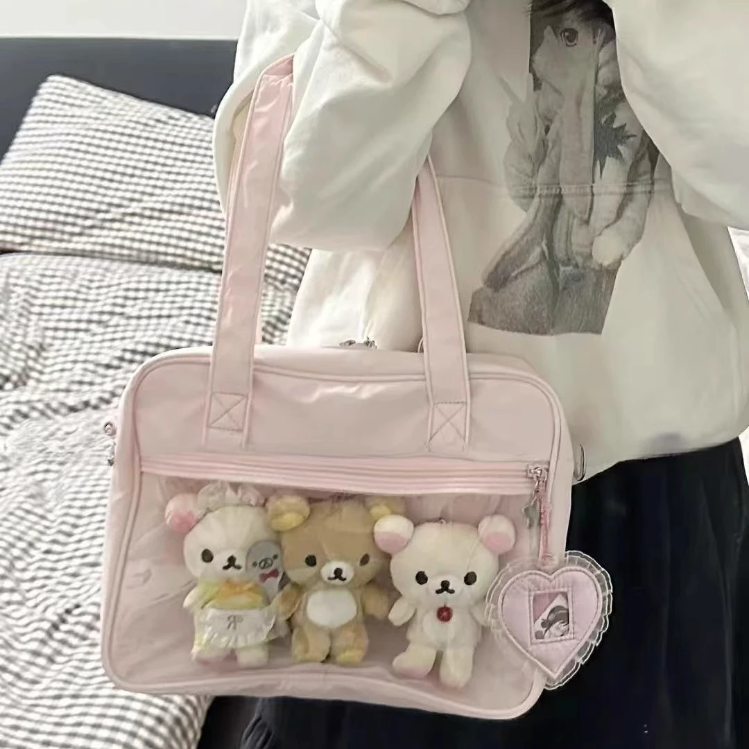 

2025 New Original Design Thi Pink Nylon Embroidered Simple Versatile Single oulder Slant Cross Square Pain Bag