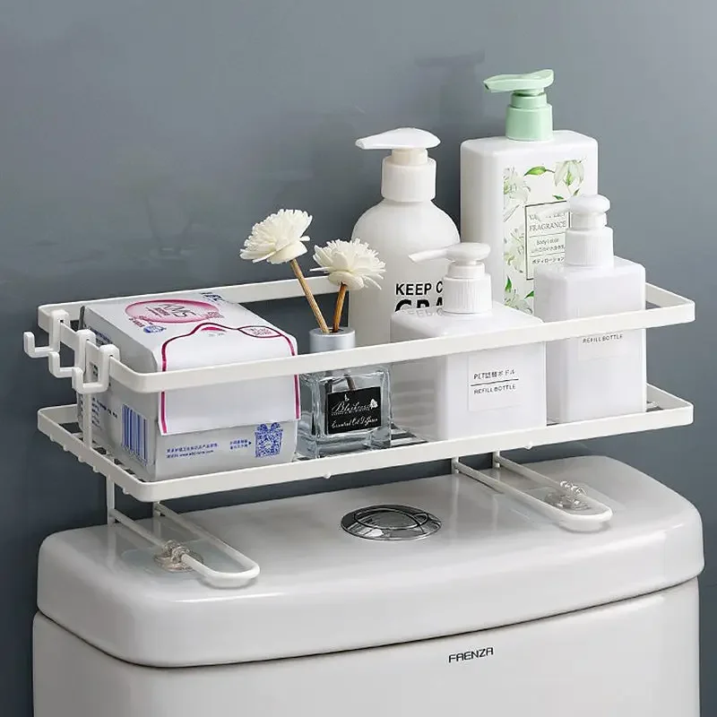 

Bathroom Above The Toilet Rack The Toilet Bathroom Wall Hanging Multi-function Punch-free Vanity Toilet Storage Shelf