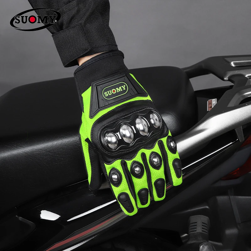 

Stainless Steel Knuckle Motorcycle Gloves Full Finger Touch Screen Tactical Protective Outdoor Cycling Racing Self Defense Gear