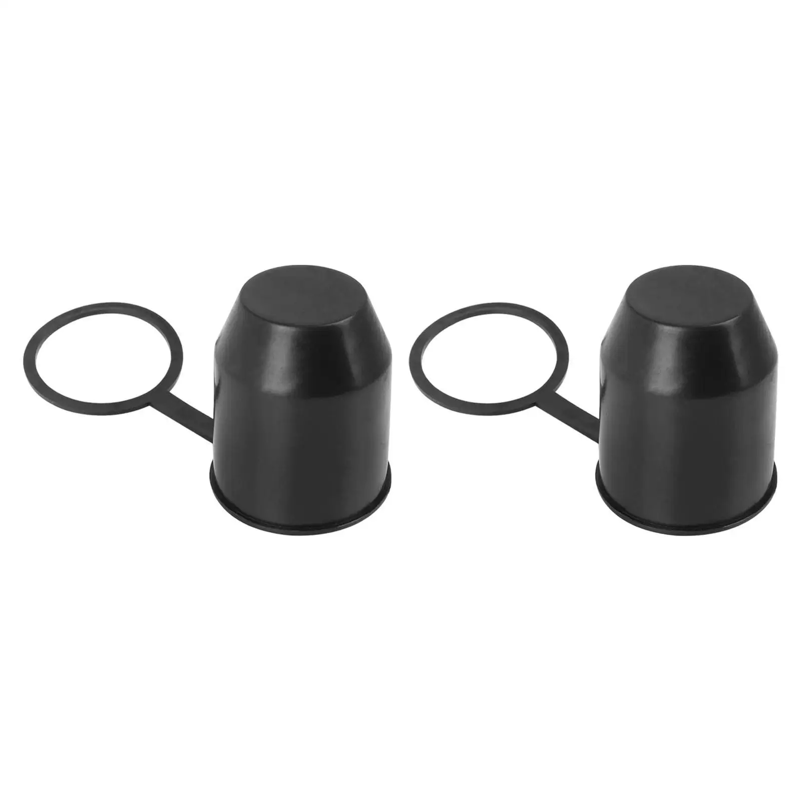 2Pcs Tow Bar Ball Covers ,Trailer Towing Hitch Ball Caps, Accessories Black Protect 2 inch for Caravan Vehicle RV Boat