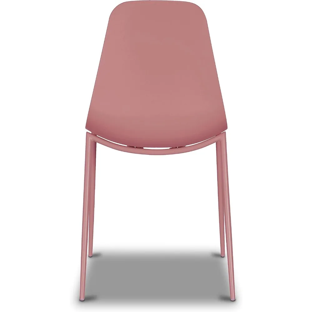 Isla Lot de 4 chaises de cuisine modernes - Chaise de salle à manger en plastique avec pieds en métal - Chaises de café simples à assemblage rapide en plastique