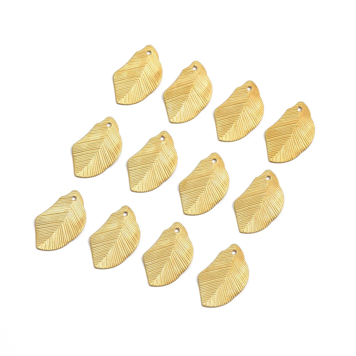 

200PCS Irregular Leaf Striped Charm Pendants 21x12.5mm Handmade Earrings Bracelets Jewelry Supplies DIY Crafts Accessories