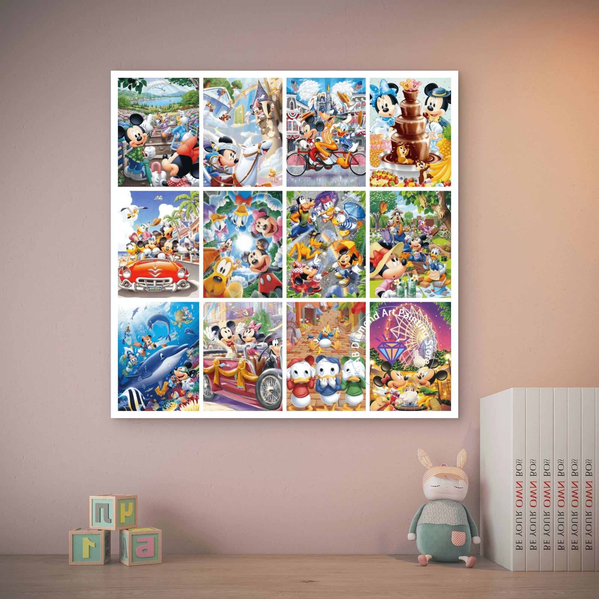 

Mickey Mouse Donald Duck Car AB Diamond Drawing Kit 5D DIY Diamond Embroidery Cross Embroidery Handmade Art Gift Home Decoration