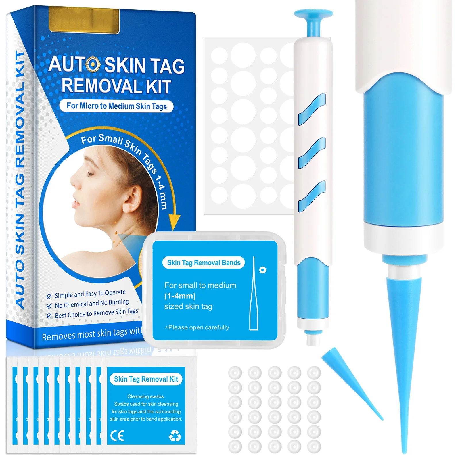 

Skin Tag Removal Mole Small Wart Removal Facial Mole Wart Microstrip Tag Removal Kit Automatic Mole Remover Tool,Safe Effective