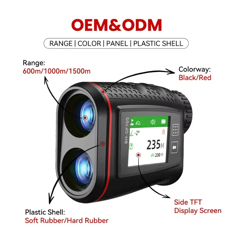Factory Rangefinder 1000M Rechargeable 7X Portable Handheld Laser Distance Range Finder with Backlight LCD for Golf