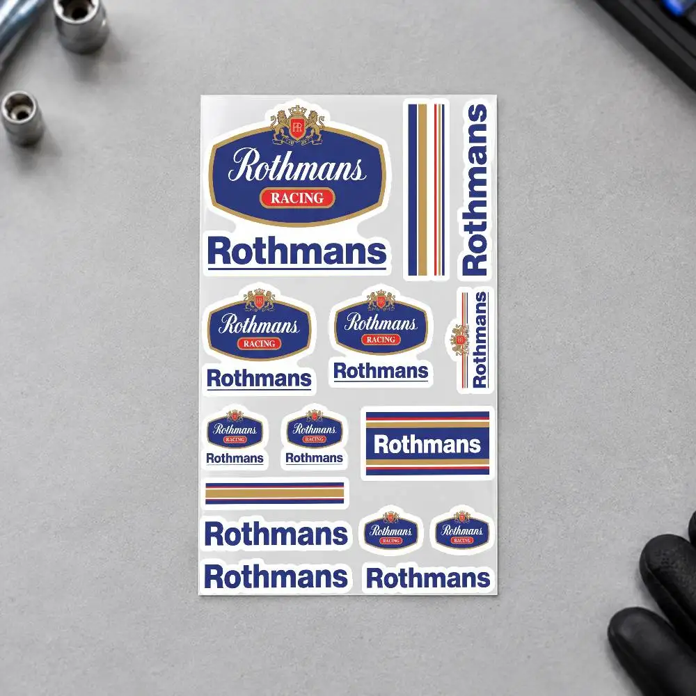 R-Rothmans Motorcycle Decal Sticker Kit Reflective Graphics For Helmet Tank Fairing Body Custom Bike