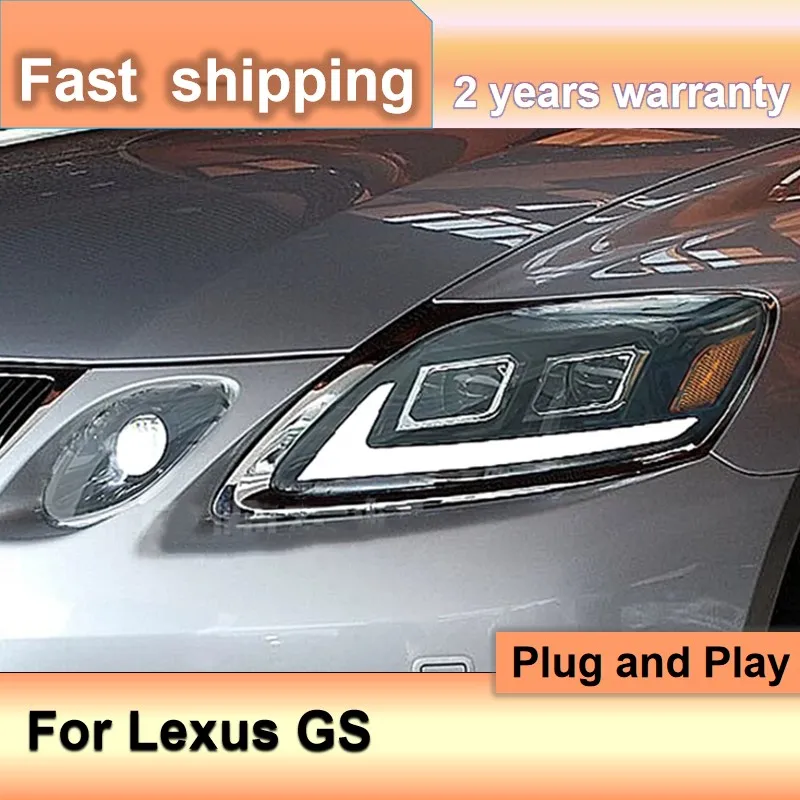 Car Accessories for Lexus GS430 Head Light 2004-2011 GS350 Head Light GS300 DRL Turn Signal Low High Beam Projector Lens