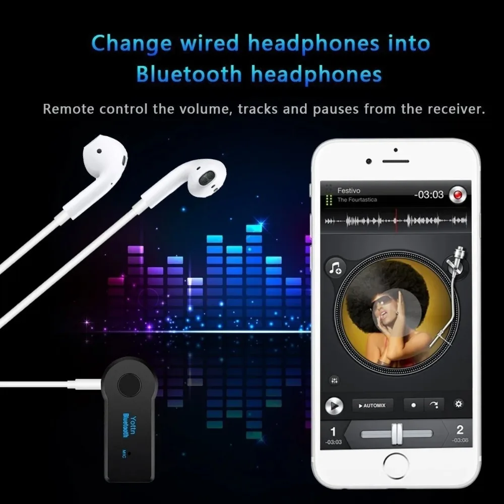 3.5mm Wireless Car Adapter AUX Audio Stereo Music Vehicle Receiver Microphone Receiver Consumer Electronics Accessory