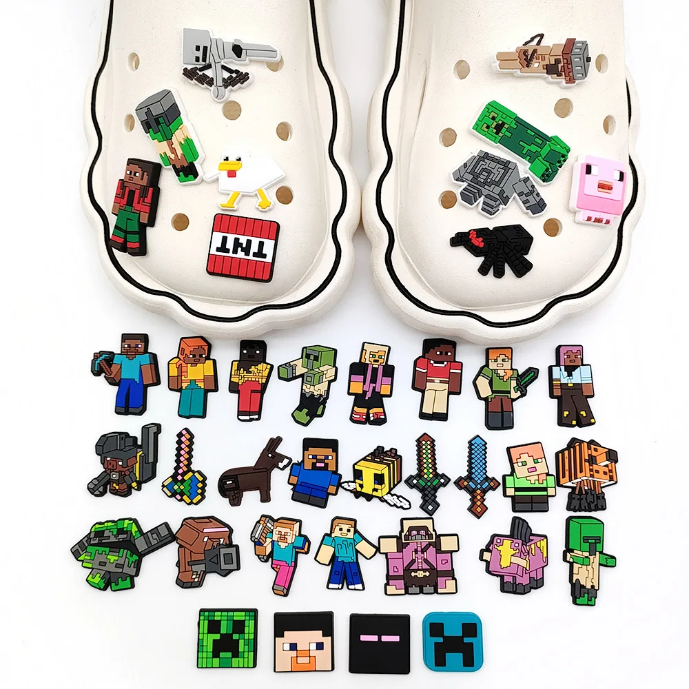 18-50pcs Hot Toys World Shoe Charms Game Summer ​for Shoe Accessories for Classic Clog Shoe Decoration Fit Wristband Kids Gifts image 3