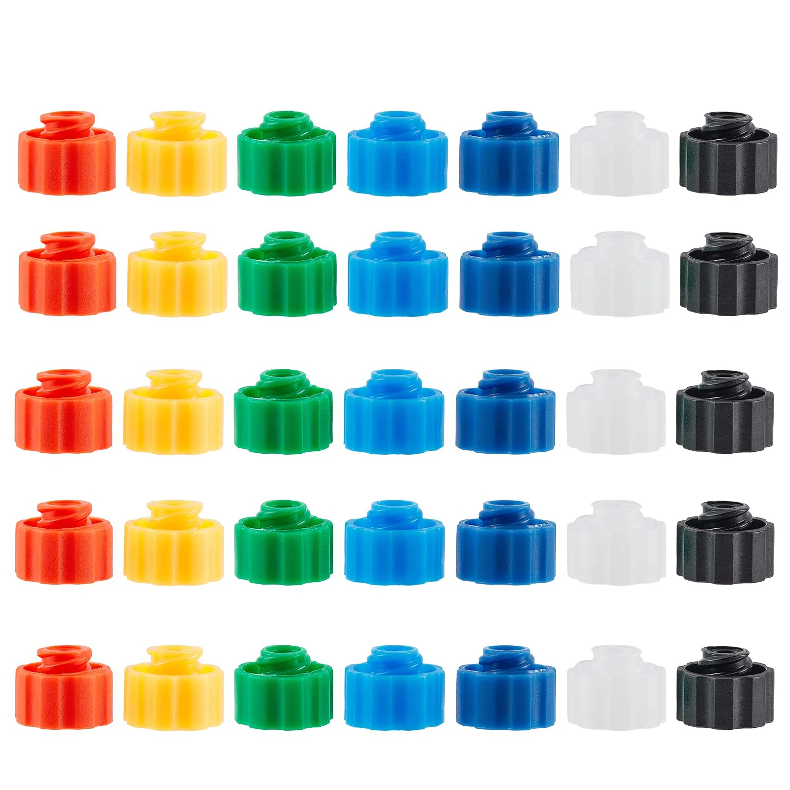 140 Stück gemischtes Set Luer-Lock-Spitzkappen, 7 Farben Spritzenkappen für Fütterungssonden, Laborbedarf, keine Nadelspitzenkappen