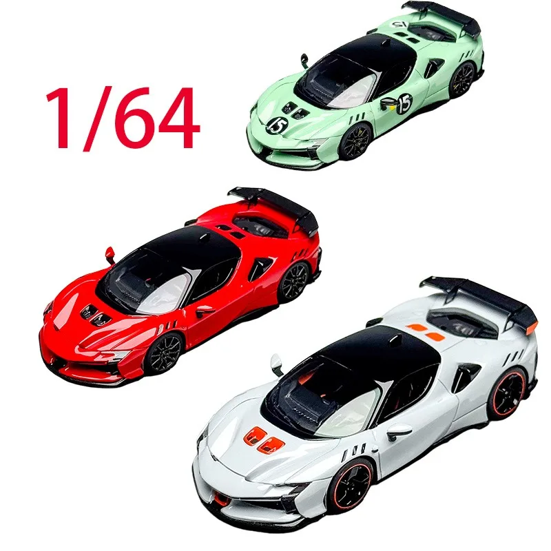 

HH Литой под давлением масштаб 1/64 Модель автомобиля Ferrari из смолы Ferrari SF90 XX Stradale Супер спортивный автомобиль Игрушки для мальчиков Оригинальная коробка