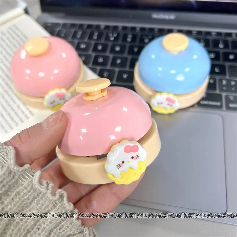 

Kawaii Anime Biscuit Hello Kitty cartoon bell hand ringing bell Cartoon Cute Answering Bell Family Pet Summoning Bell Gifts Toys
