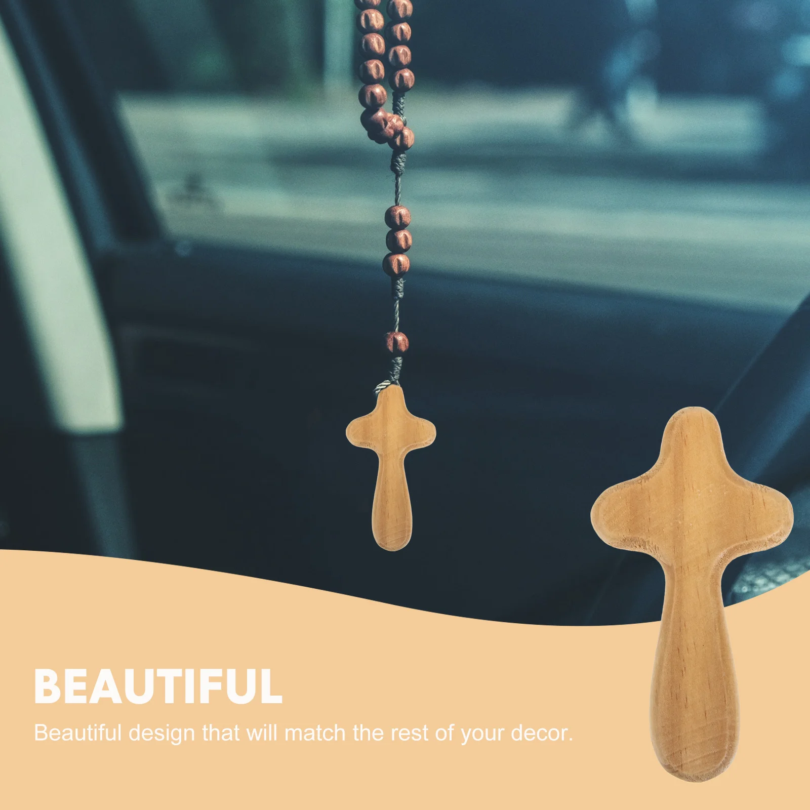 

6pcs Wooden Cross Ornament Retro Religious Decor For Home Church Wall Shelf Wood Craft Gift Cross Shaped Decor