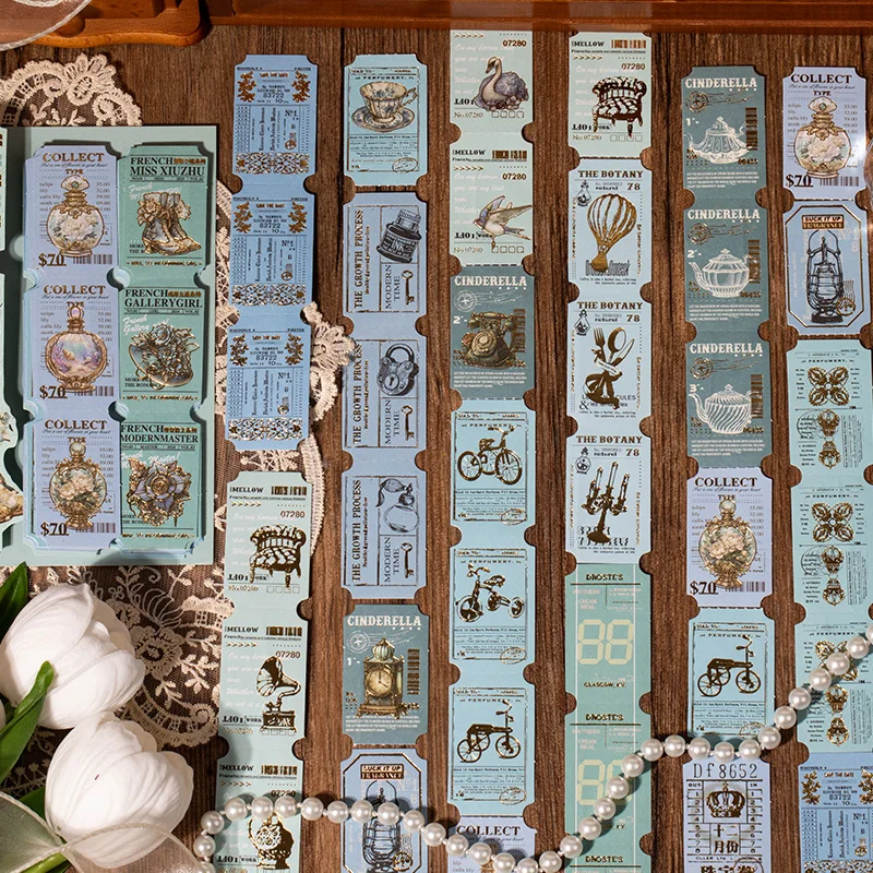 40 قطعة بيل التسمية خمر دفتر الأستاذ DIY بها بنفسك المواد ملصق مذكرات غير المرغوب فيه مجلة الديكور العلامة اشي ملصقات ألبوم سكرابوكينغ #6