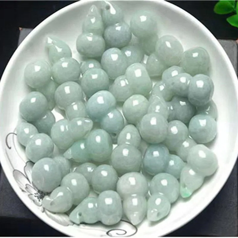 22*13mm Natural Myanmar Jadeite Grade A Burma Jade Gourd Bead For Jewelry Making Diy Bracelet Charm Necklace Pendant Accessories 3