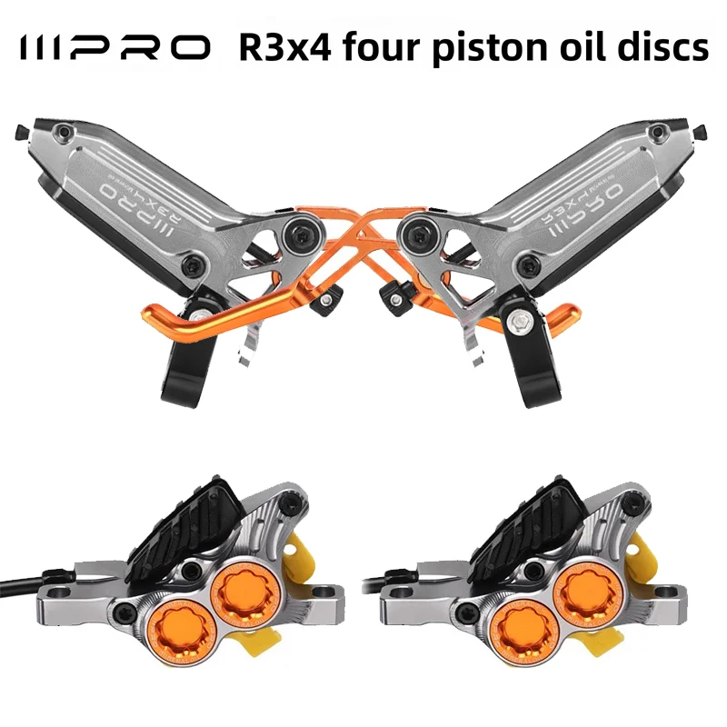 

IIIPRO R3X4 ultra light four piston hydraulic disc bicycle brake 880/1700mm cooling oil pressure MTB AM DH road Bike accessories
