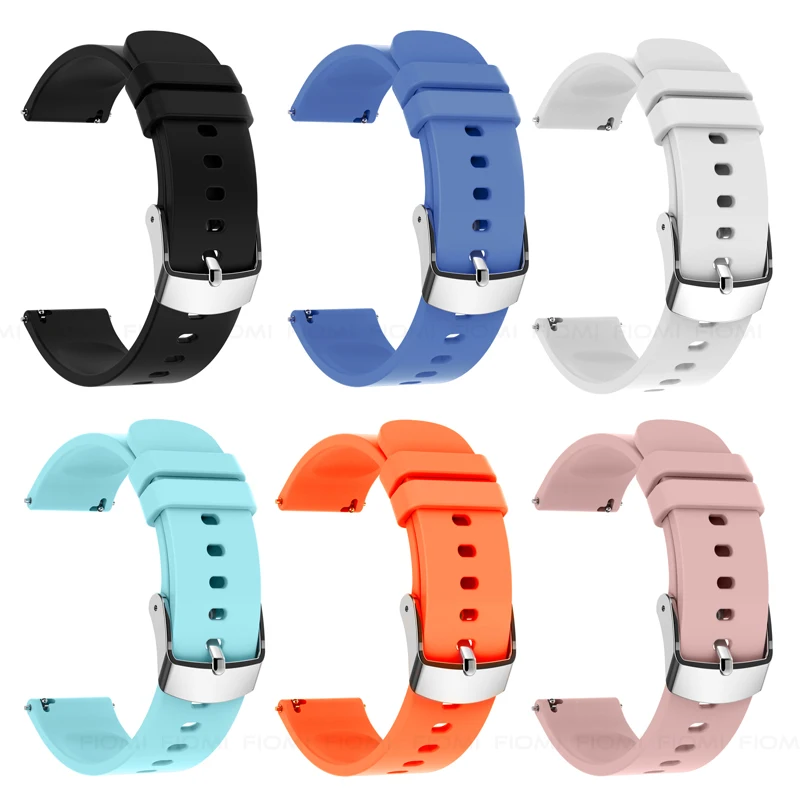 Replacement Silicone Strap for P22/P25/P36/P32/Y13/GT20 Smart Watch, Soft silicone, Black, Pink, White, Accessories 20mm, Active