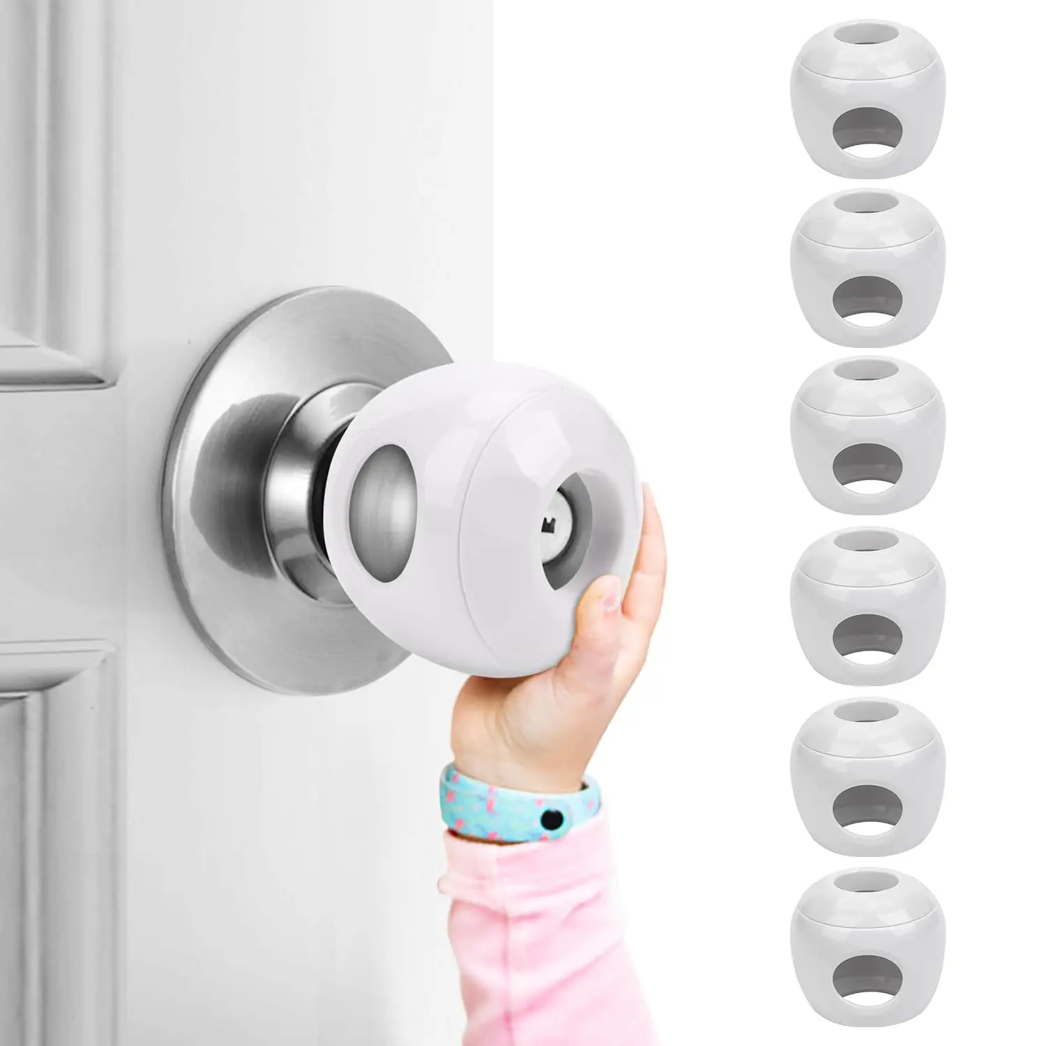 

Baby Safety Door Knob Covers 6 Pack Baby Safety Handle Protector Child Proof Knobs Door Safety for Kids Universal Fit