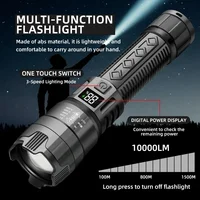 Ultra Bright LED Flashlight 1500LM Type-C Rechargeable Long Range Zoom Tactical Torch Outdoor Emergency Camping Fishing Lantern 3