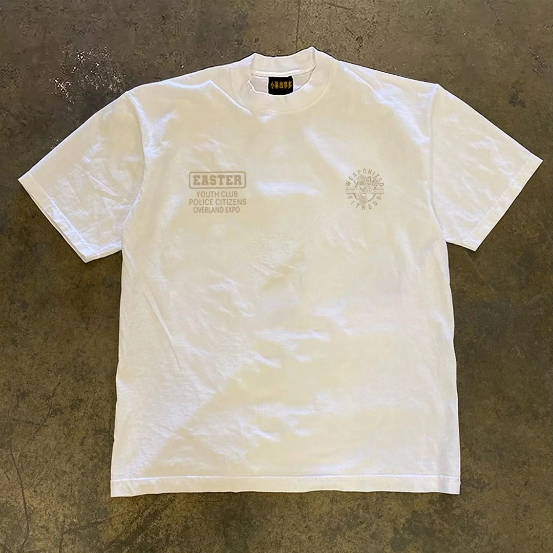 Pure Cotton Double Thread Loose Fit Short Sleeve T-Shirt for Men And Women Breathable Comfortable American Retro Style T-Shirt