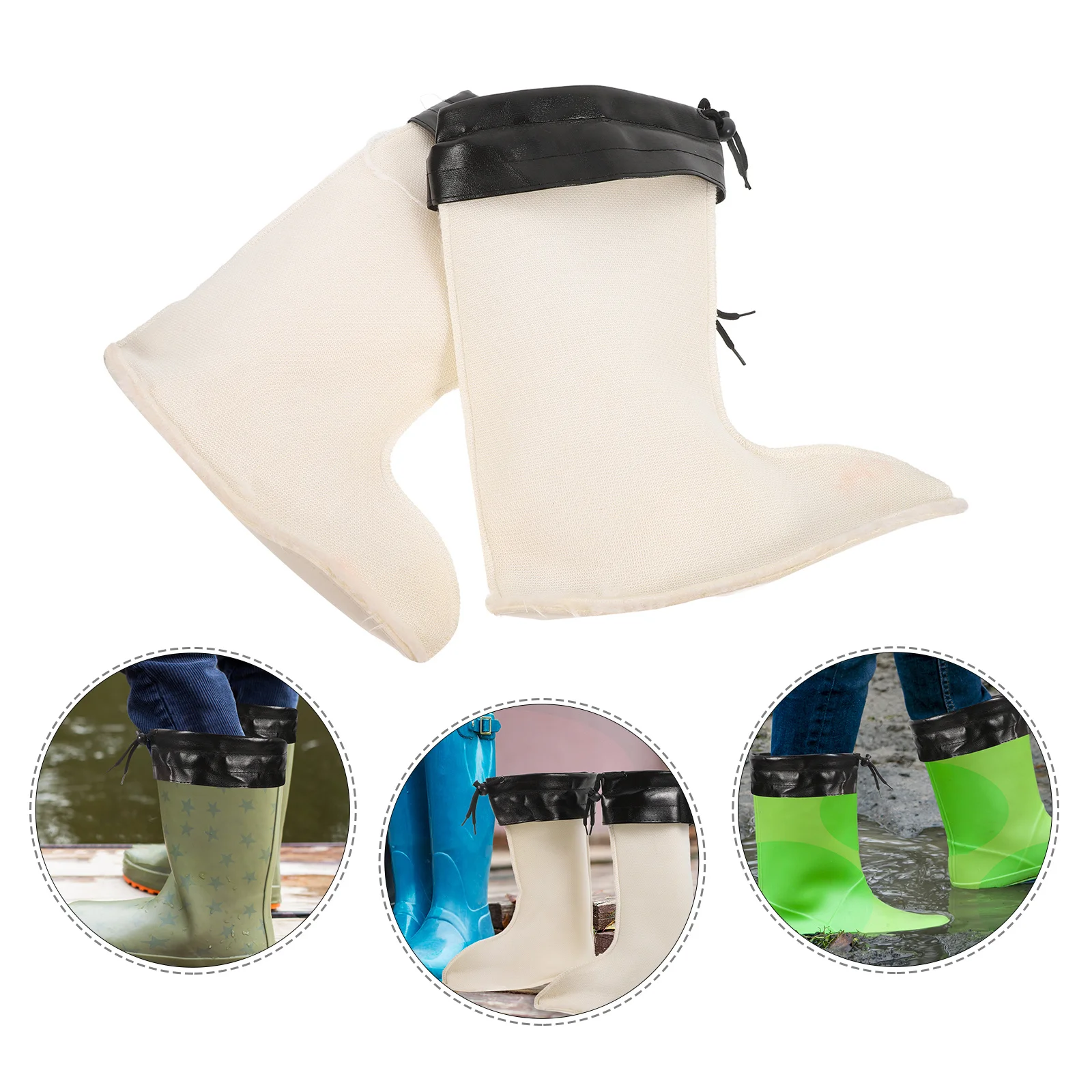 

1Pair Rain Boot Liners Cotton Socks Thick Warm Inner Lining for Winter Detachable Comfortable Fit for Men Women Waterproof Shoe