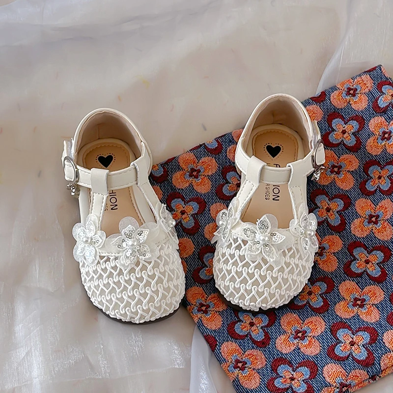 

Kids Casual Shoes Lovely Lace Breathable Children Flat Shoes Fashion Non-slip Soft Sole 2026 New Girls Princess Shoes Sweet