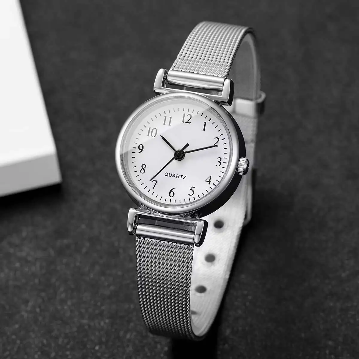 1 قطعة/2 قطعة ساعات نسائية عصرية السيدات بسيطة سوار شبكي ساعة كوارتز Reloj Mujer (بدون صندوق)