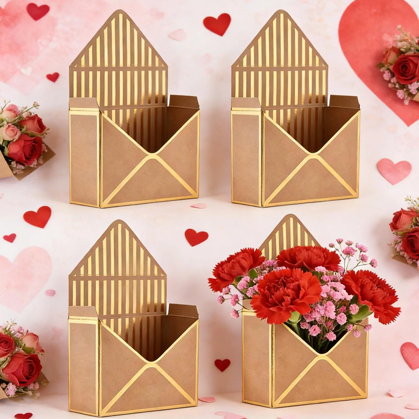 Flower Bouquet Envelope Box Large Capacity Packaging 4 Pieces Bouquet Envelope Box For Wedding For Girlfriend Ladies Mother - Image 4